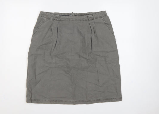 Seasalt Cornwall Women’s Grey UK 14 Linen Cotton Pencil Knee Skirt