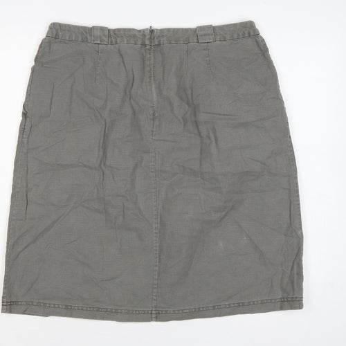 Seasalt Cornwall Women’s Grey UK 14 Linen Cotton Pencil Knee Skirt