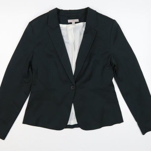 H&M Women Black UK 14 Tailored Single-Breasted Lined Blazer Jacket