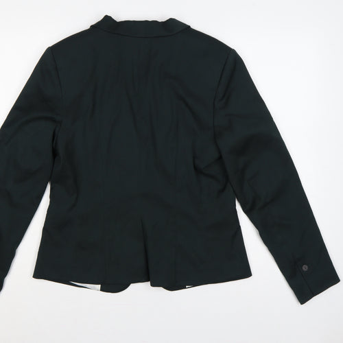 H&M Women Black UK 14 Tailored Single-Breasted Lined Blazer Jacket