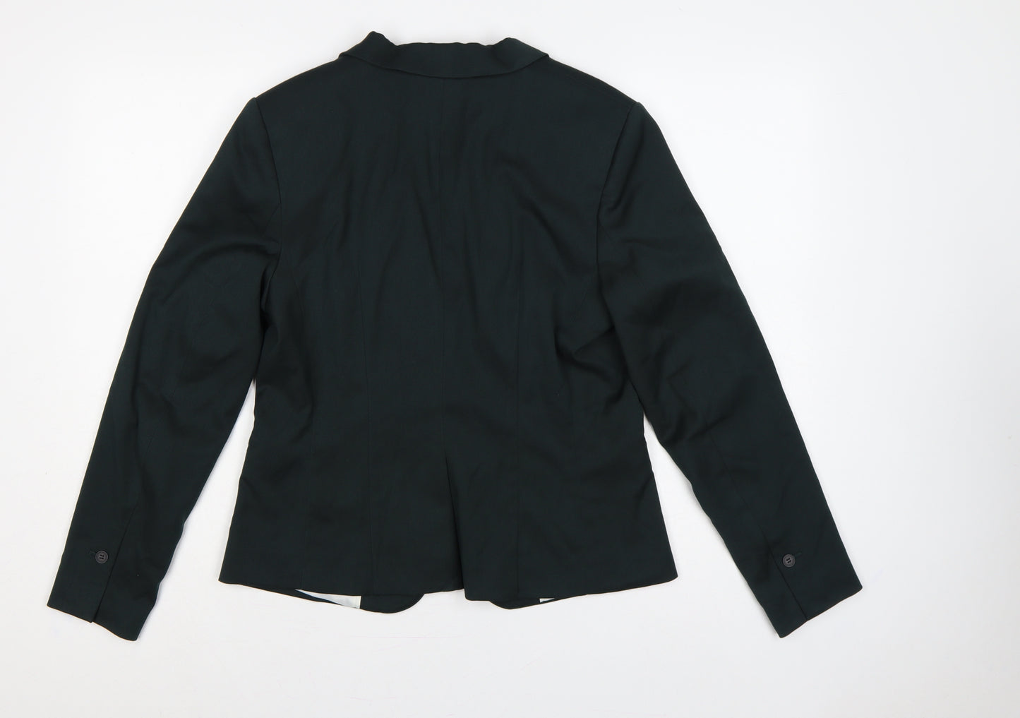 H&M Women Black UK 14 Tailored Single-Breasted Lined Blazer Jacket