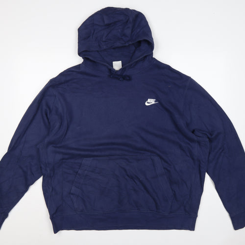 Nike Men’s Blue XL Pullover Hoodie Logo Sports Fleece Pockets