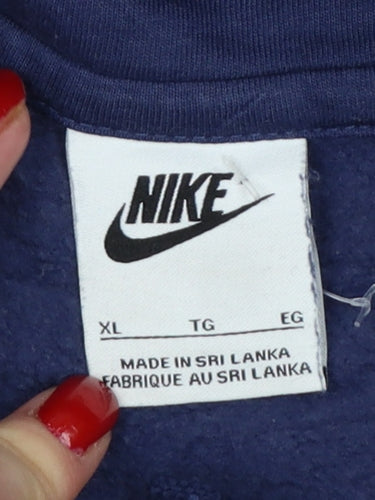 Nike Men’s Blue XL Pullover Hoodie Logo Sports Fleece Pockets