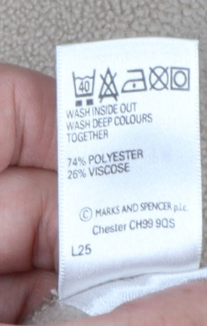 Marks & Spencer Women Beige UK 18 Fleece Button Basic Jacket