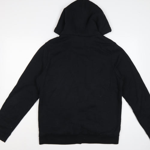 Hollister Men Black M Full Zip Sherpa Lined Logo Hoodie