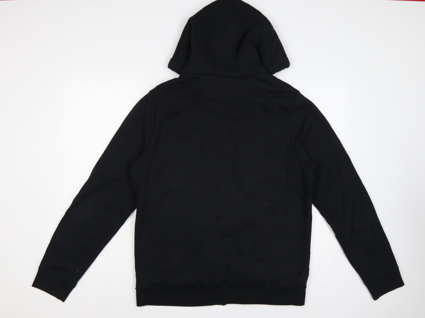 Hollister Men Black M Full Zip Sherpa Lined Logo Hoodie