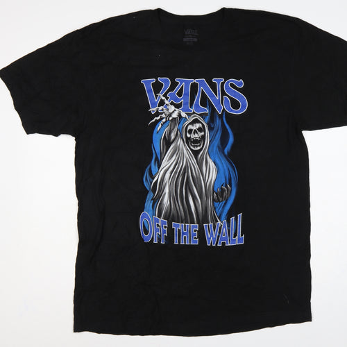 Vans Men’s Black XL Classic Fit Skull Graphic Print T-Shirt