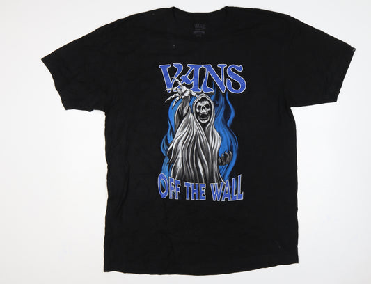 Vans Men’s Black XL Classic Fit Skull Graphic Print T-Shirt