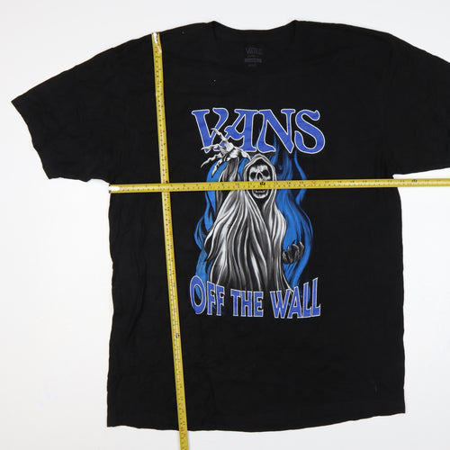 Vans Men’s Black XL Classic Fit Skull Graphic Print T-Shirt