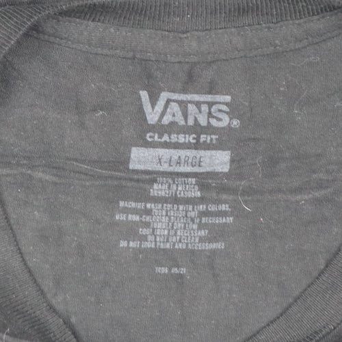 Vans Men’s Black XL Classic Fit Skull Graphic Print T-Shirt