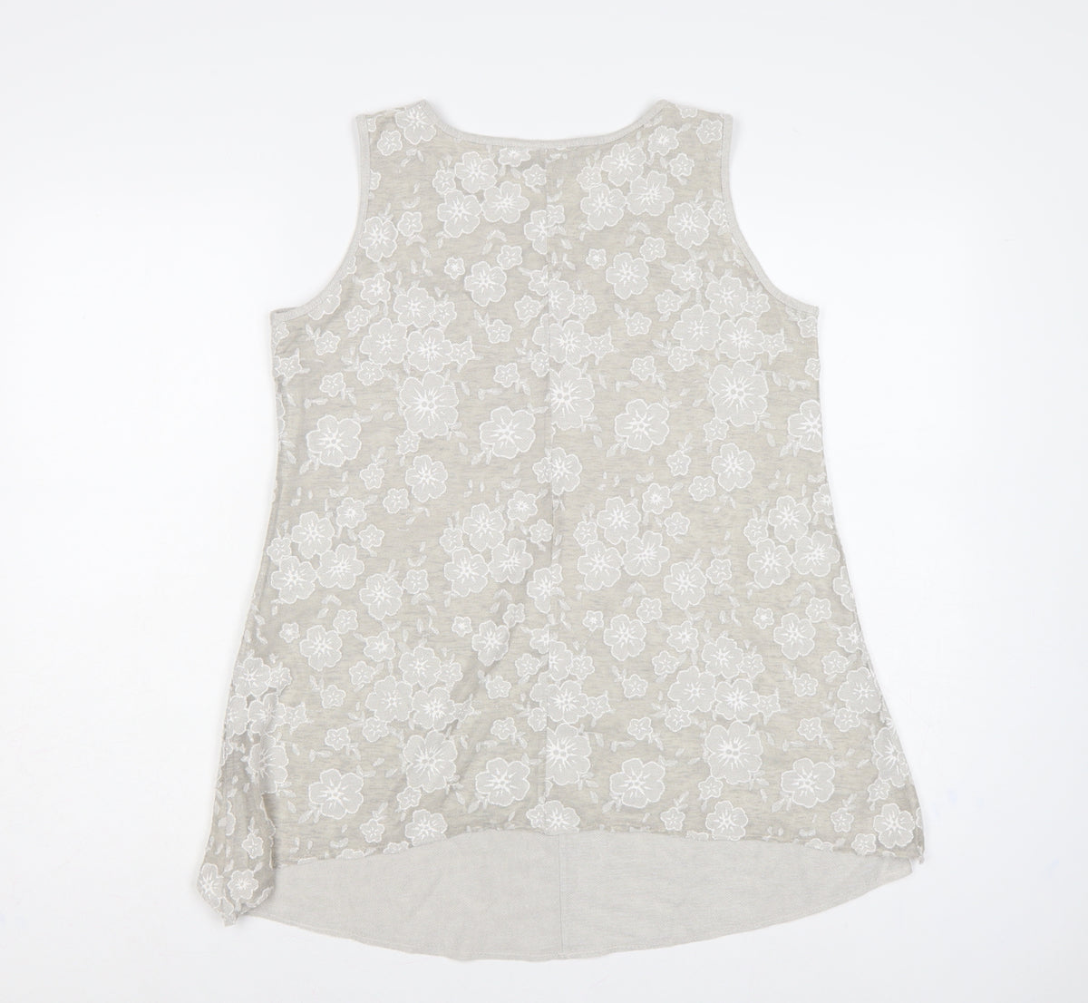 Saloos Women Ivory Floral Lace Sleeveless Tank Top UK 12