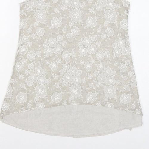 Saloos Women Ivory Floral Lace Sleeveless Tank Top UK 12