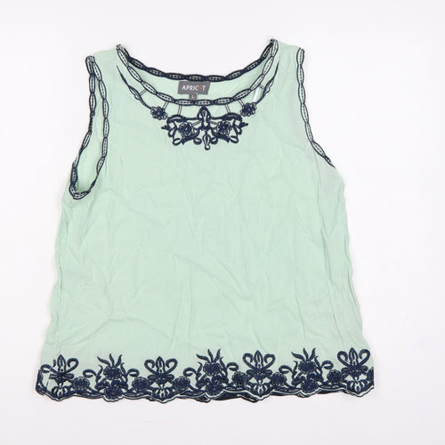 Apricot Women’s Green L Cotton Embroidered Crochet Camisole Tank Top