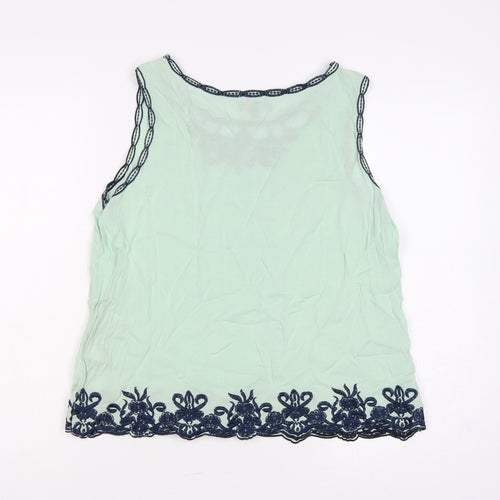 Apricot Women’s Green L Cotton Embroidered Crochet Camisole Tank Top