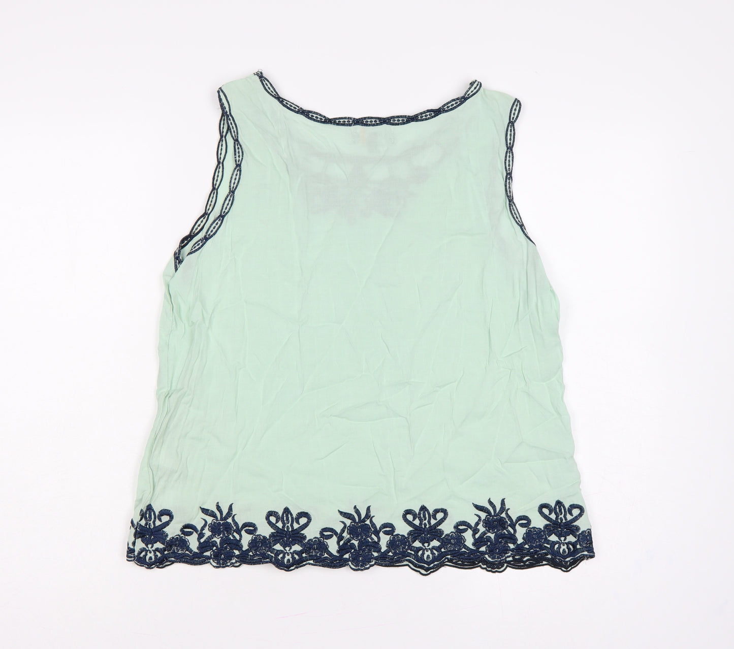Apricot Women’s Green L Cotton Embroidered Crochet Camisole Tank Top