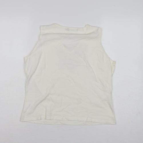 Verse Women’s Ivory UK 14 Beaded Sequin V-Neck Tank Top