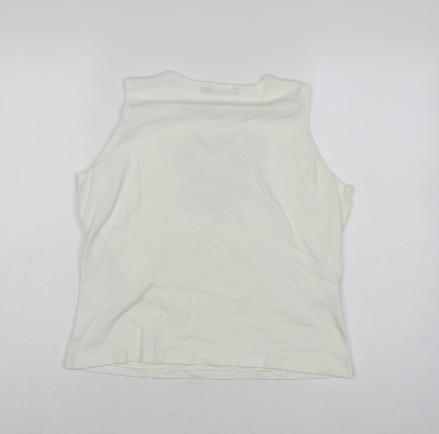 Verse Women’s Ivory UK 14 Beaded Sequin V-Neck Tank Top