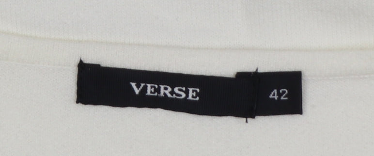 Verse Women’s Ivory UK 14 Beaded Sequin V-Neck Tank Top