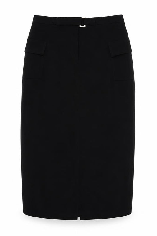 ES Design Women Black UK 14 Cargo Long Straight Pencil Skirt