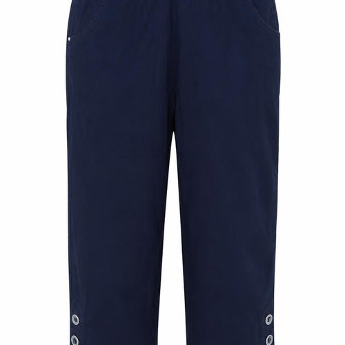 Signature Experience Women Blue M Capri Cotton Stretch Trousers