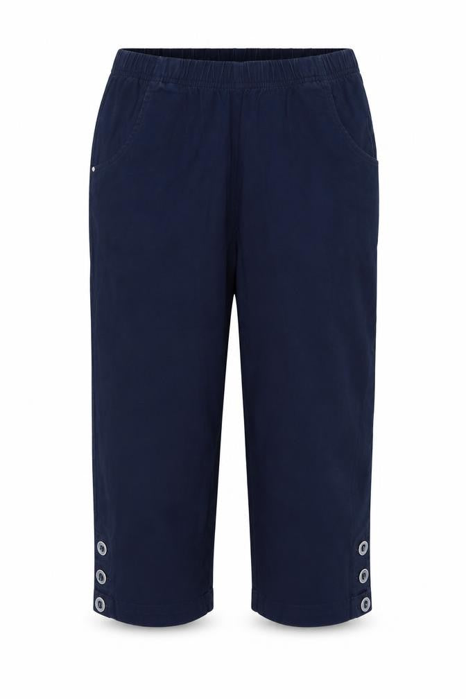 Signature Experience Women Blue M Capri Cotton Stretch Trousers