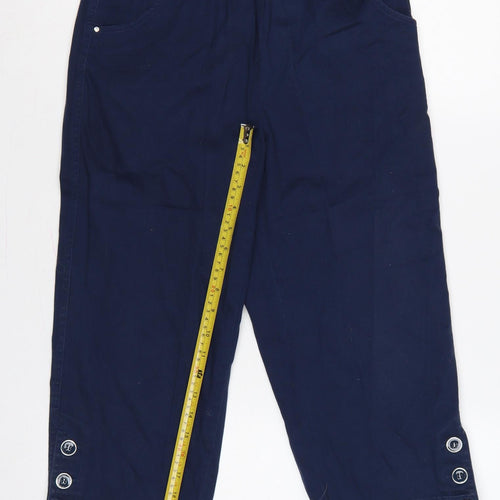Signature Experience Women Blue M Capri Cotton Stretch Trousers