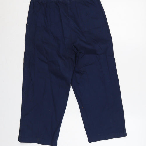 Signature Experience Women Blue M Capri Cotton Stretch Trousers