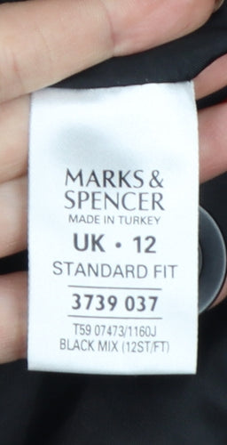 Marks and Spencer Women's Black Mix UK 12 Tailored Blazer
