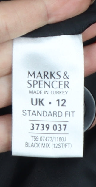 Marks and Spencer Women's Black Mix UK 12 Tailored Blazer