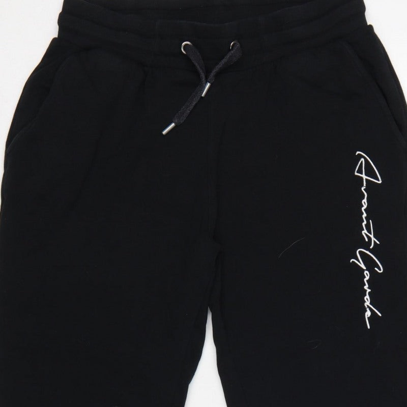 Avant Garde Paris Men’s Black M Logo Drawstring Cuffed Joggers