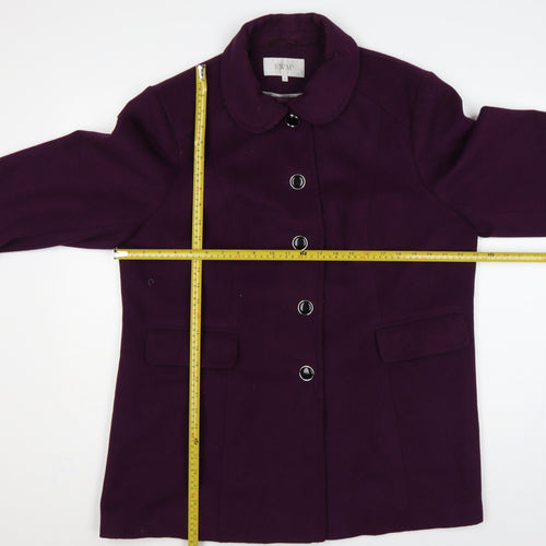 EWM Women’s Purple Size 20 Wool Blend Button Front Overcoat