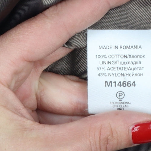 Next Women’s Black UK 16 Pea Coat Double-Breasted Cotton Lined
