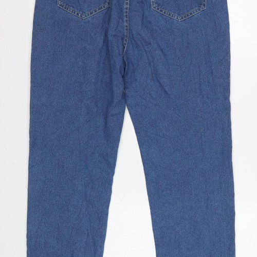 Boohoo Blue Women’s UK 12 High Rise Mom Jeans 100% Cotton