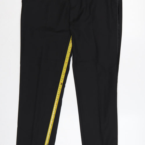 Marks and Spencer Men’s Black 34R Slim Fit Dress Trousers Formal