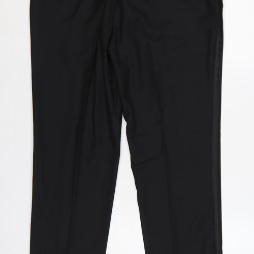 Marks and Spencer Men’s Black 34R Slim Fit Dress Trousers Formal