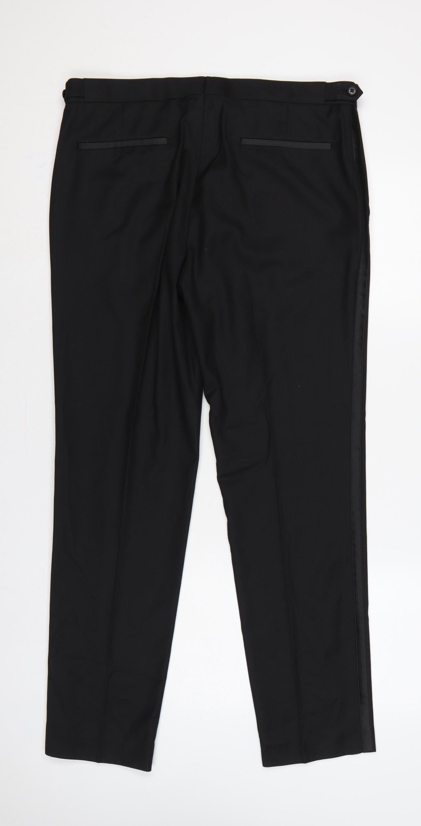 Marks and Spencer Men’s Black 34R Slim Fit Dress Trousers Formal