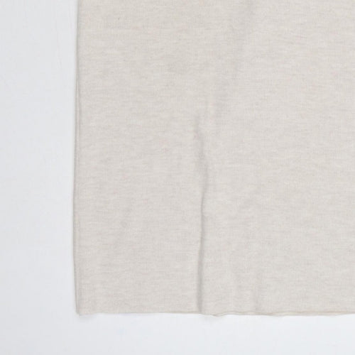 Zara Women Beige Size 8 Long Knit Straight Pencil Skirt