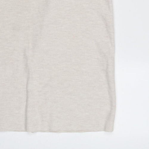 Zara Women Beige Size 8 Long Knit Straight Pencil Skirt