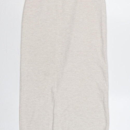 Zara Women Beige Size 8 Long Knit Straight Pencil Skirt