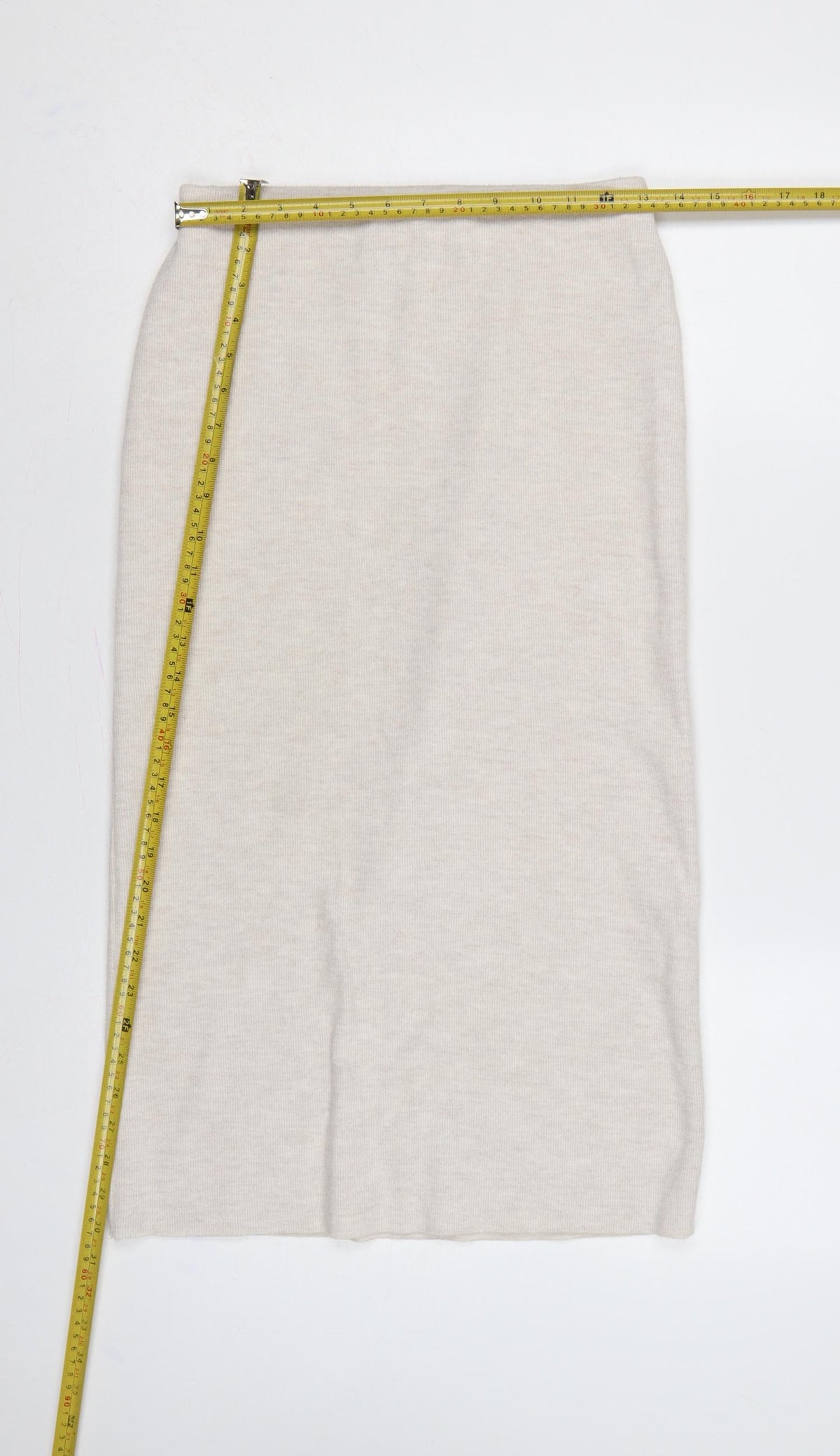 Zara Women Beige Size 8 Long Knit Straight Pencil Skirt