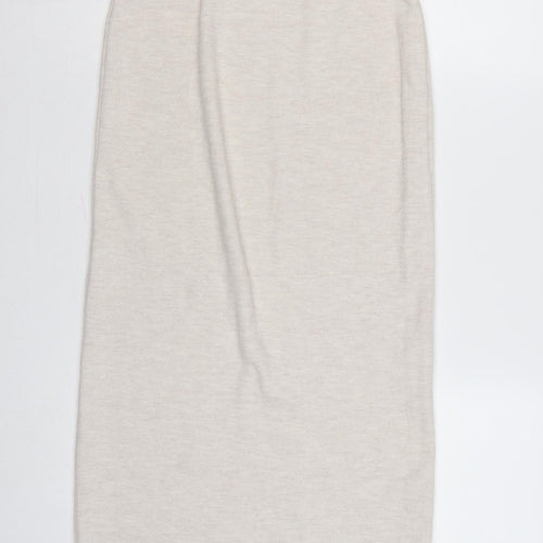 Zara Women Beige Size 8 Long Knit Straight Pencil Skirt