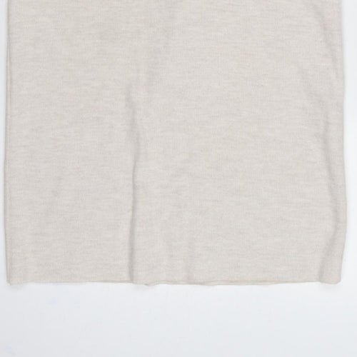 Zara Women Beige Size 8 Long Knit Straight Pencil Skirt