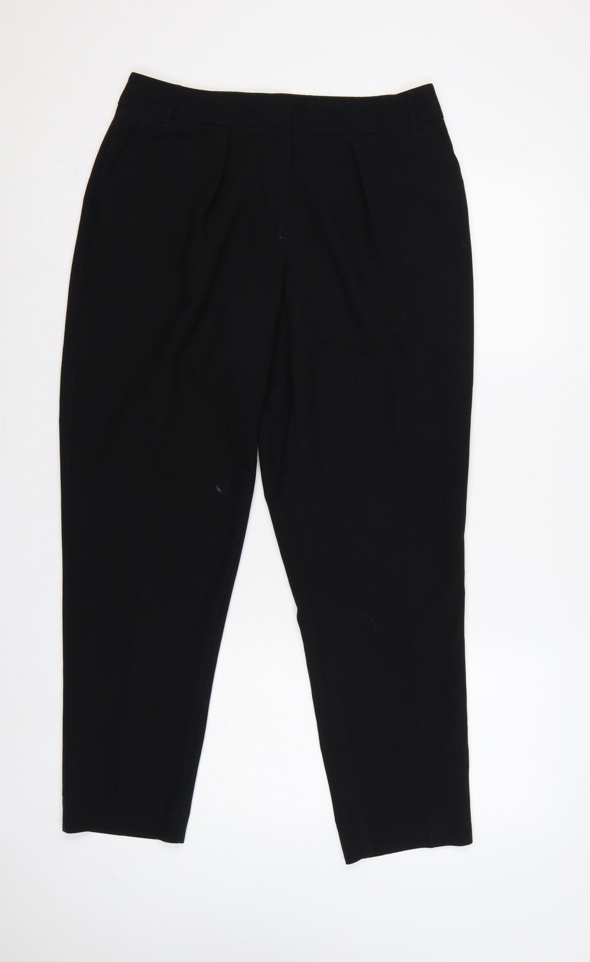 Oasis Women’s Black UK 12 Pleated Tapered Tailored Dress Trousers