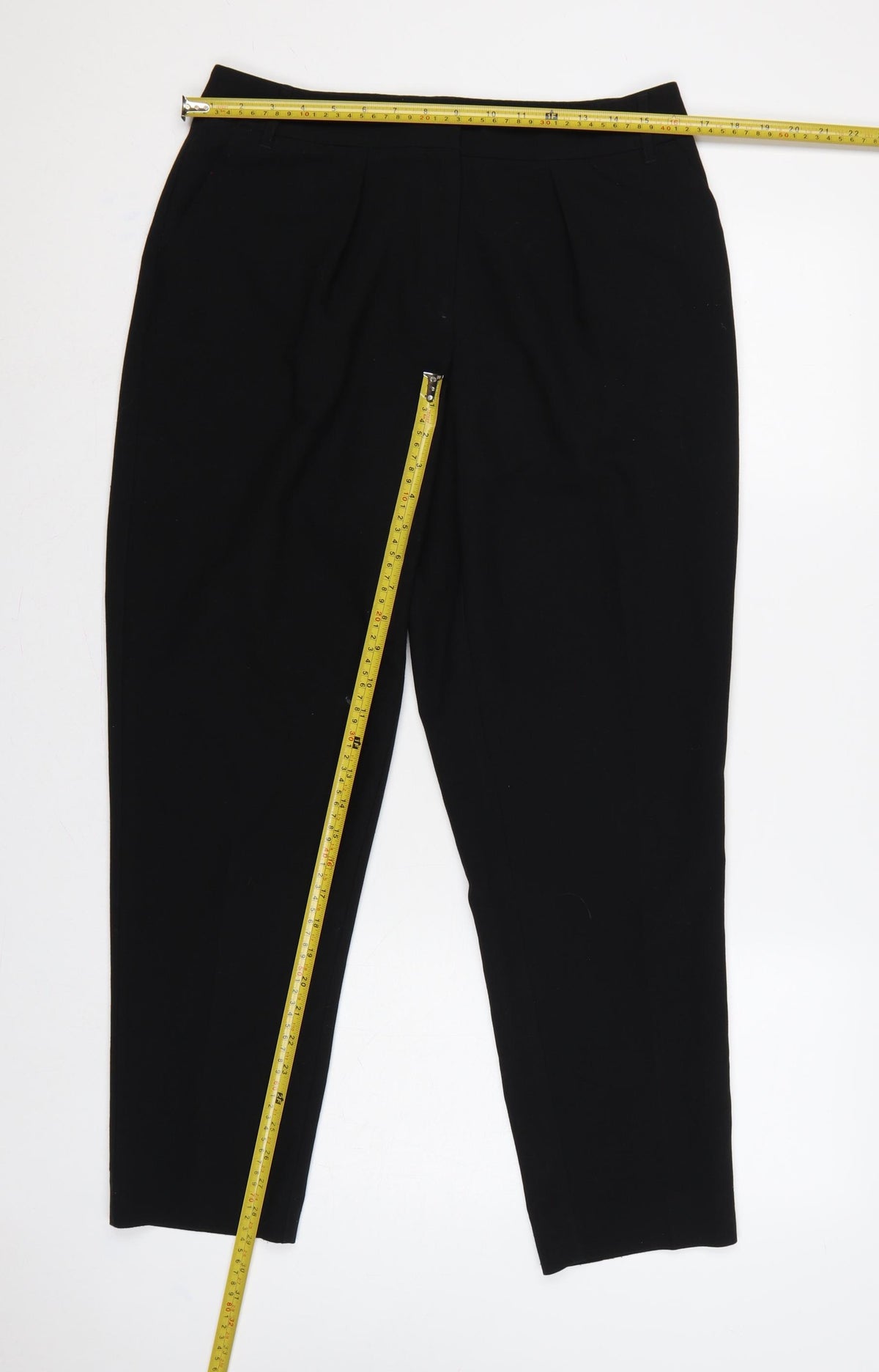 Oasis Women’s Black UK 12 Pleated Tapered Tailored Dress Trousers