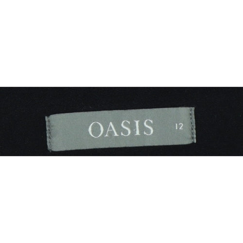 Oasis Women’s Black UK 12 Pleated Tapered Tailored Dress Trousers