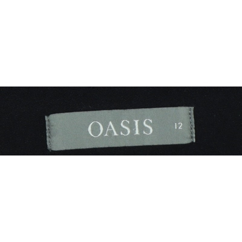 Oasis Women’s Black UK 12 Pleated Tapered Tailored Dress Trousers