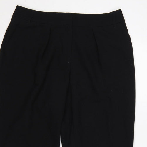 Oasis Women’s Black UK 12 Pleated Tapered Tailored Dress Trousers