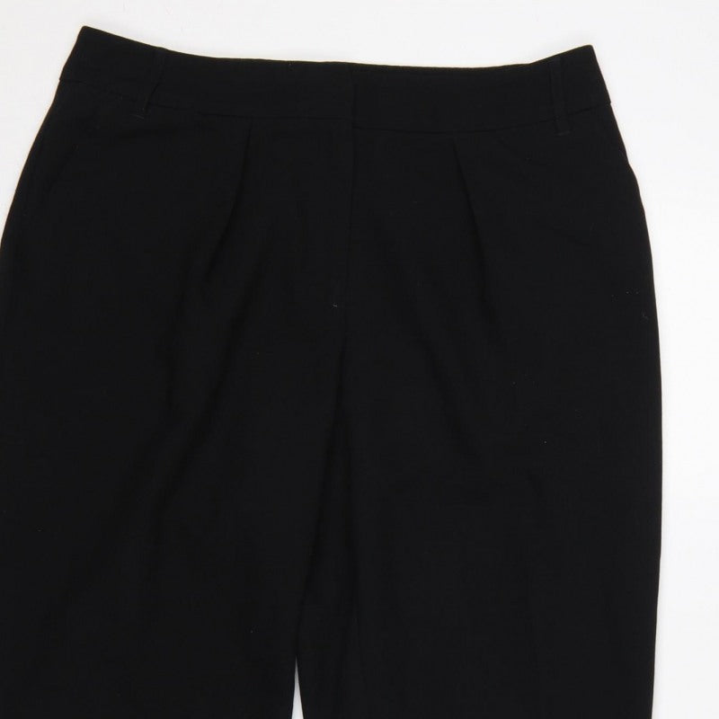 Oasis Women’s Black UK 12 Pleated Tapered Tailored Dress Trousers