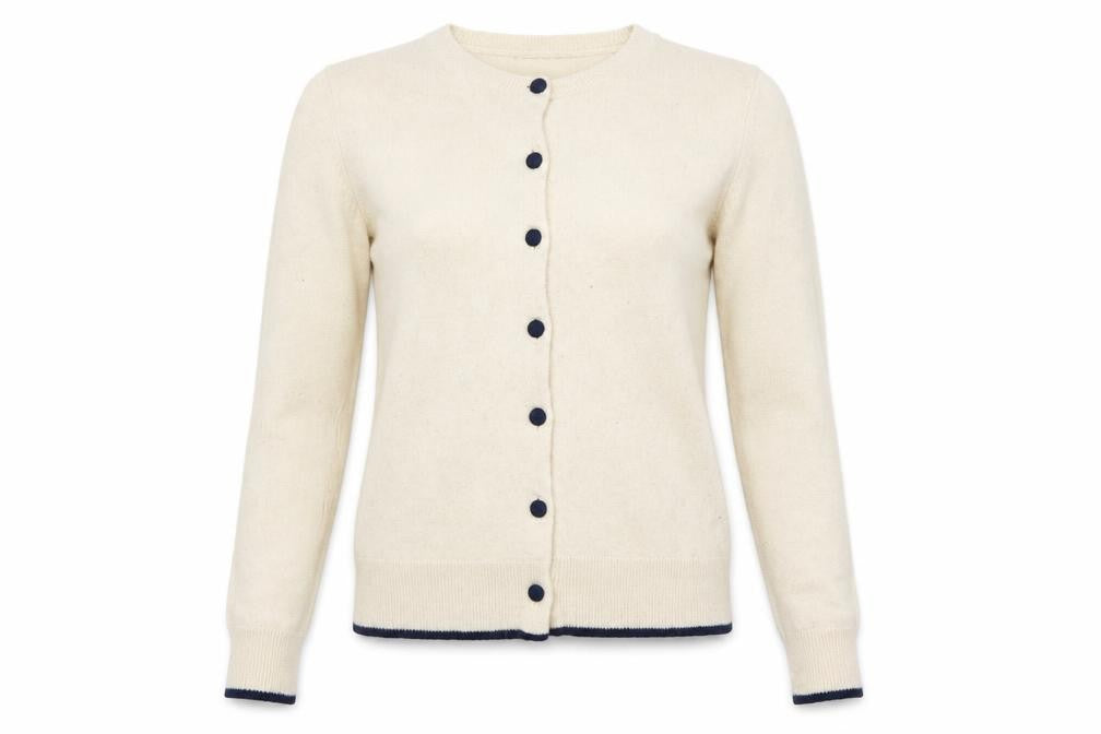 Ines de la Fressange Women Ivory XS Cashmere Button Cardigan