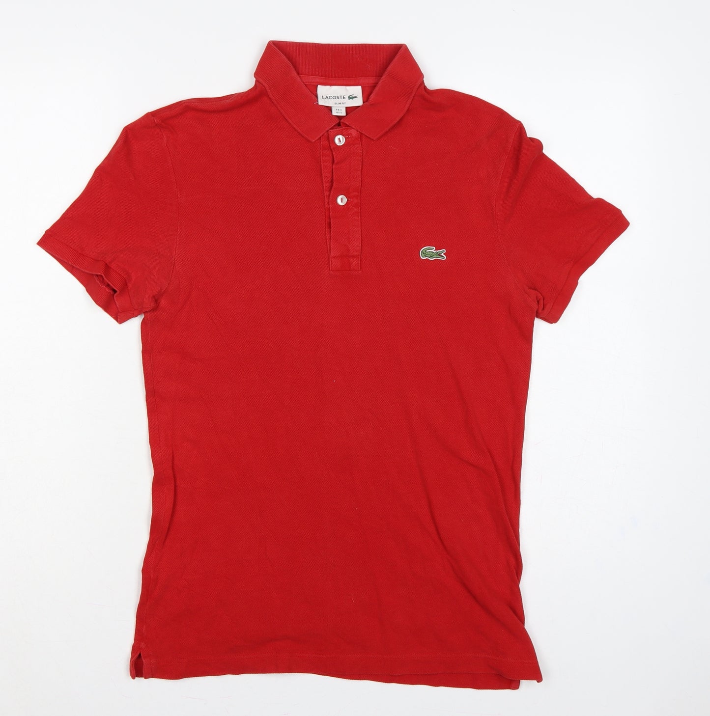 Lacoste Men’s Red Slim Fit Cotton Piqué Polo Shirt Size S